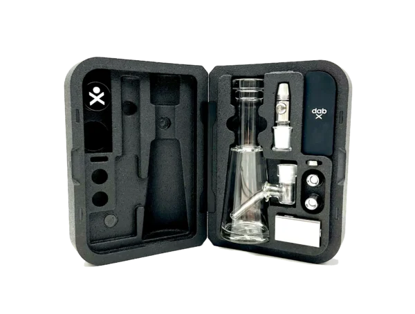 the dabX rocket rig displayed in its opened retail box along with a dabX rocket mk.1 (not included with purchase)